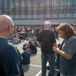 Pearl Jam - all those in line, waiting for the show to begin....